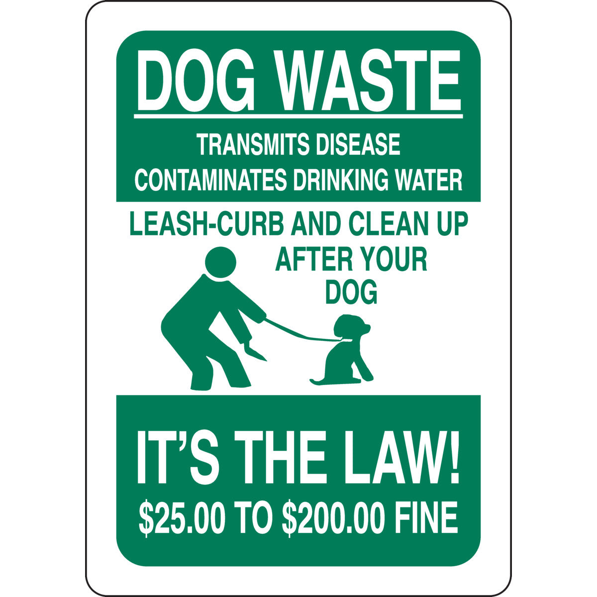 B401 14X10 GRN/WHT DOG WASTE TRANSMITS