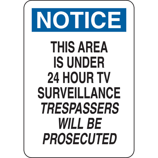 B401 14X10 BLK/BLU/WHT NOTICE THIS AREA