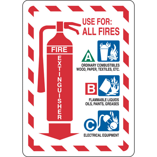 B401 10X7 BLU/GRN/RED/WHT FIRE EXTING