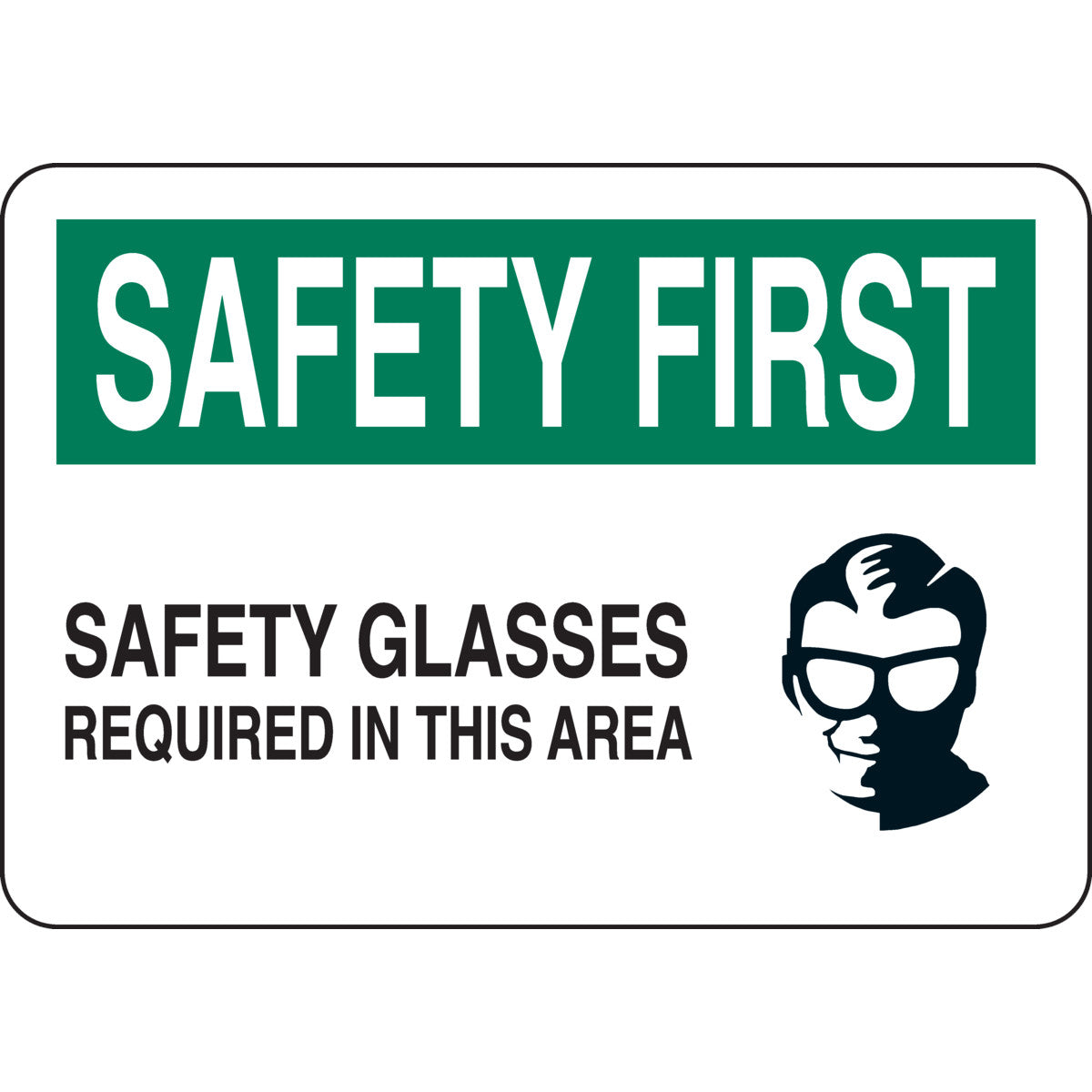 B555 7X10 GRN/BLK/WHT SAFETY FIRST SAFE