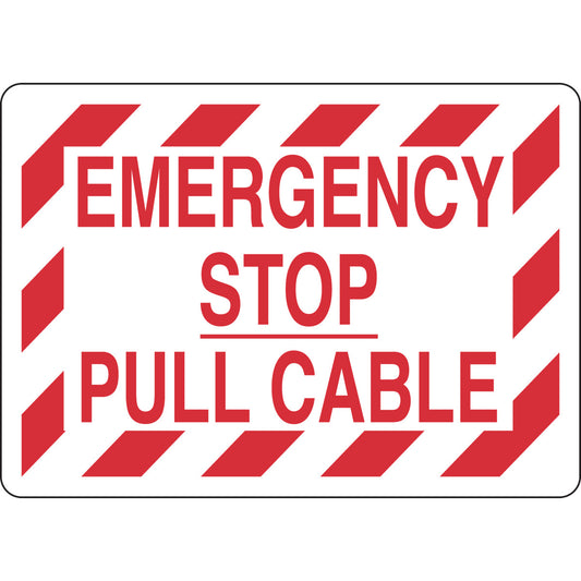 B401 7X10 RED/WHT EMERGENCY STOP PULL