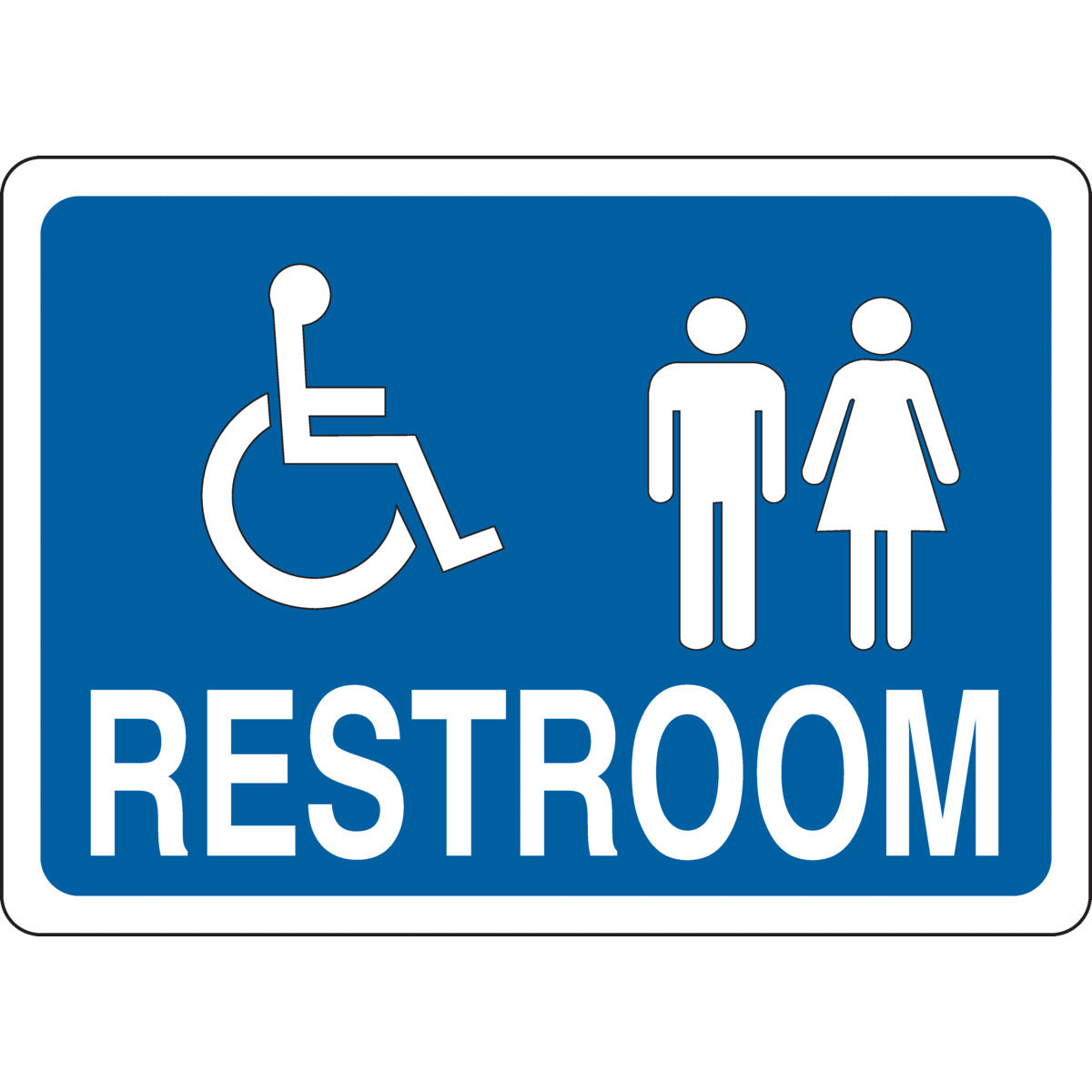 B401 10X14 WHT/BLU RESTROOM