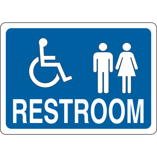 B401 10X14 WHT/BLU RESTROOM