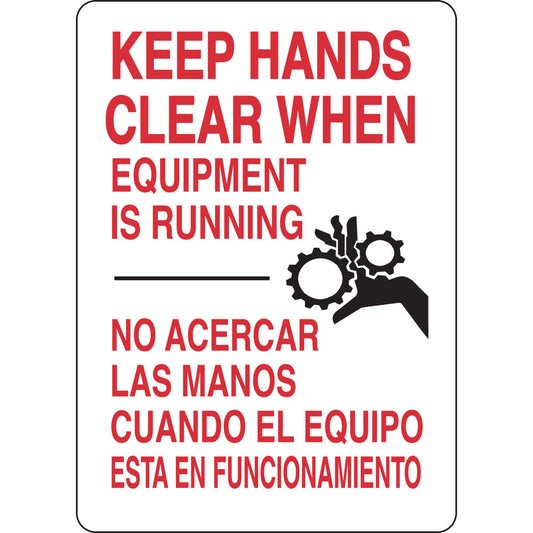 B401 10X7 BLK/RD/WHT BILING/KEEP HANDS