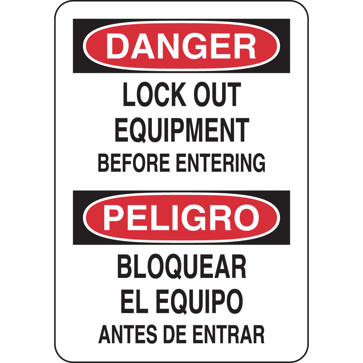 B401 10X7 BLK/RD/WHT BILING/DNGR LOCK