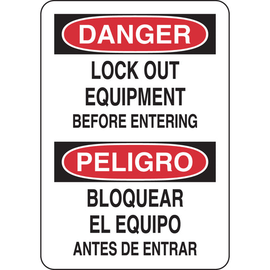 B401 10X7 BLK/RD/WHT BILING/DNGR LOCK
