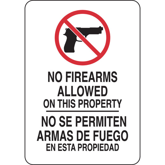 B555 10X7 BLK/RD/WHT BILING/NO FIREARMS