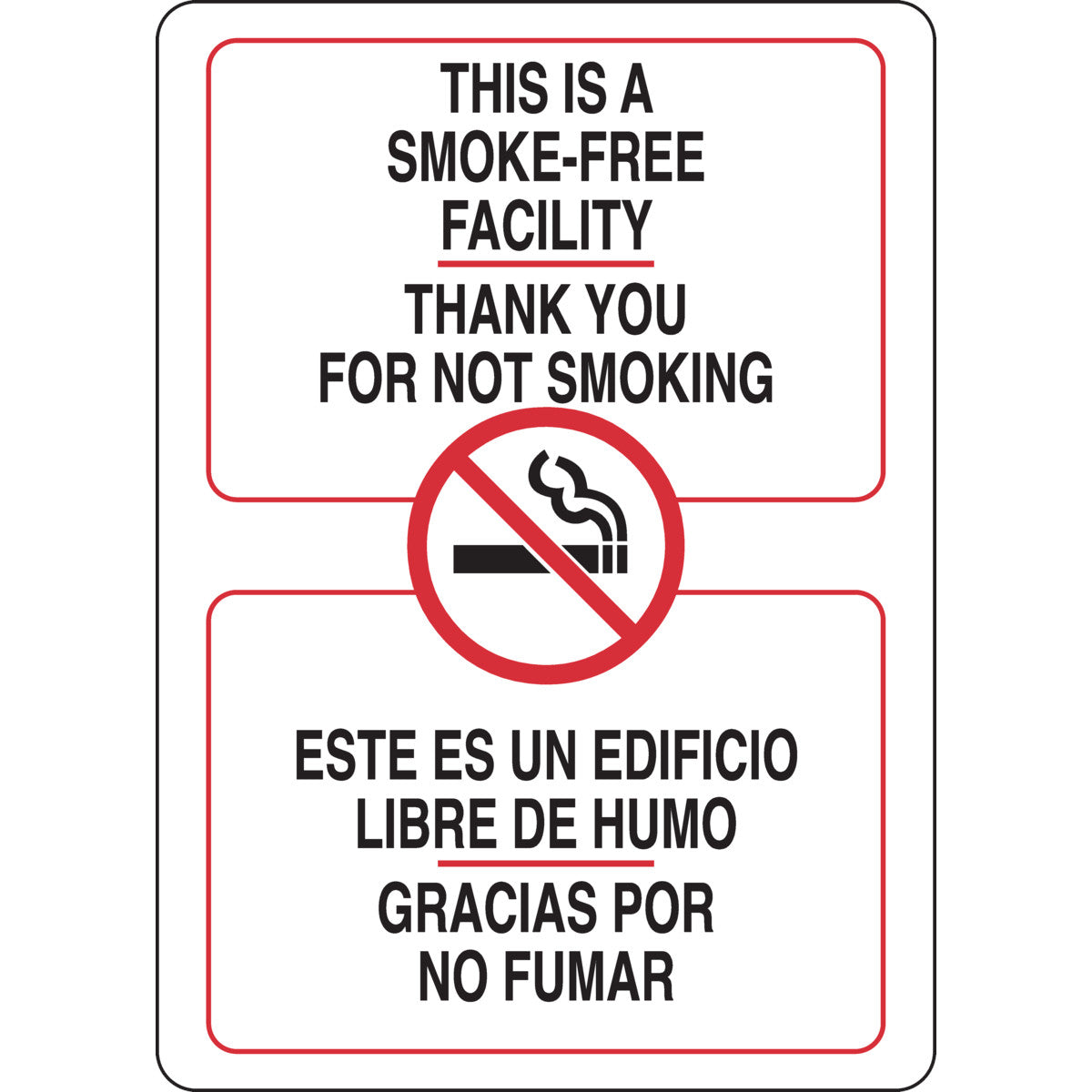 B401 10X7 BLK/RD/WHT BILING/SMOKE FREE