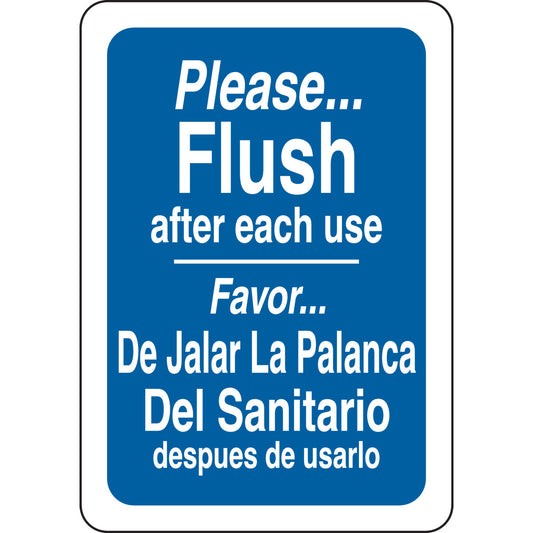 B401 14X10 WHT/BLU BILING/PLEASE FLUSH