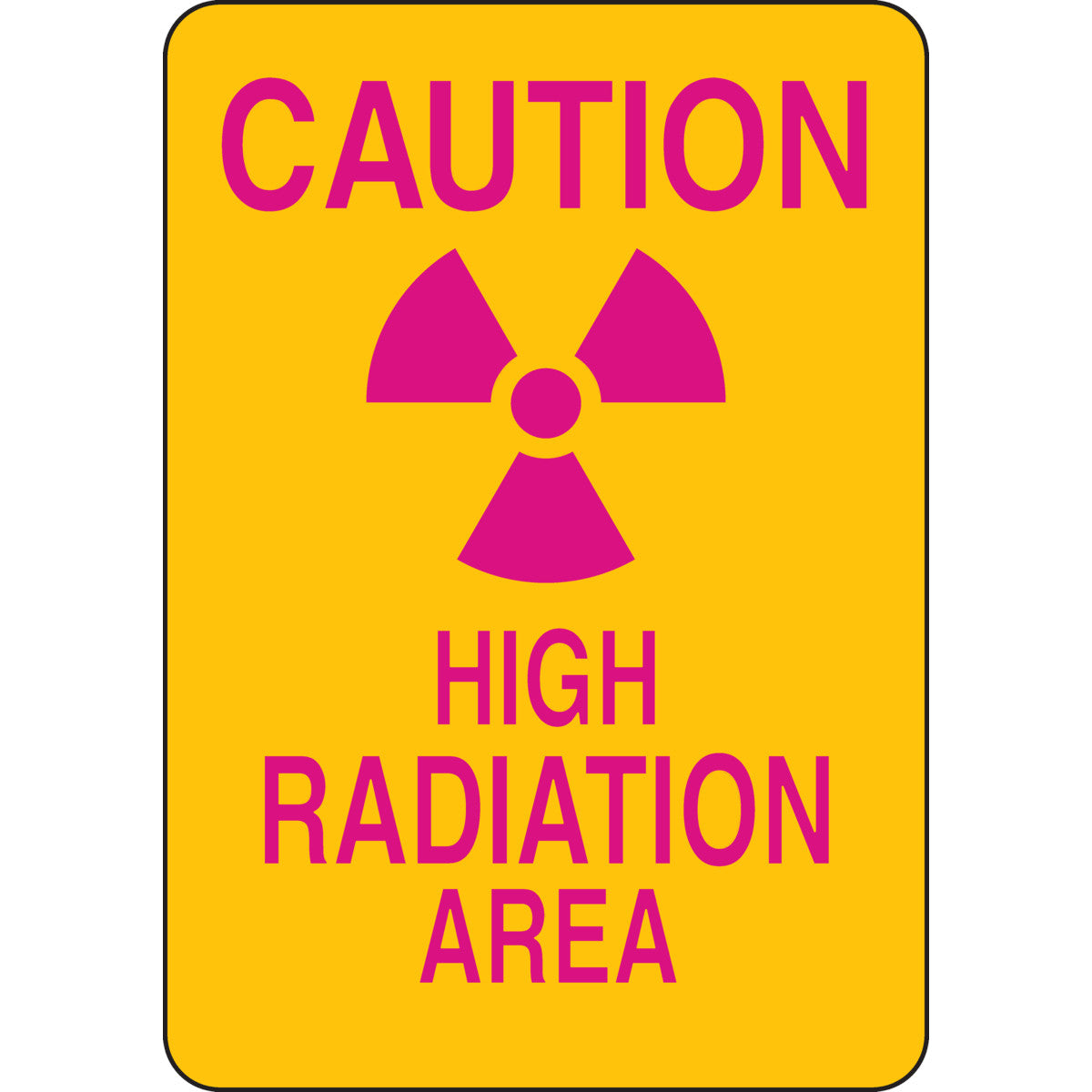 Sgn B555 14X10 MAG/YL CAU HIGH RADIATION