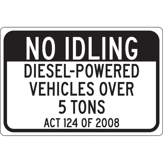 B302 12X18 BLK/WHT NO IDLING DIESEL-POWE