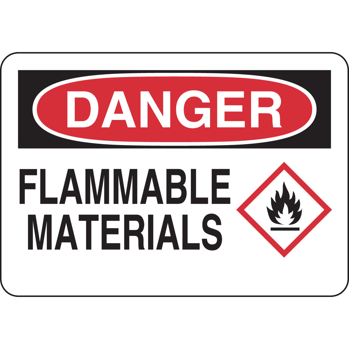 Sign 7X10 B401 FLAMMABLE MATERIALS – Taylor Visuals