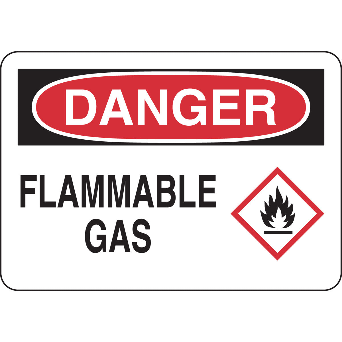 Sign 7X10 Sgn B555 FLAMMABLE GAS