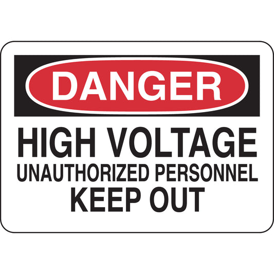 B401,10H X14W, DANGER HIGH VOLTAGE