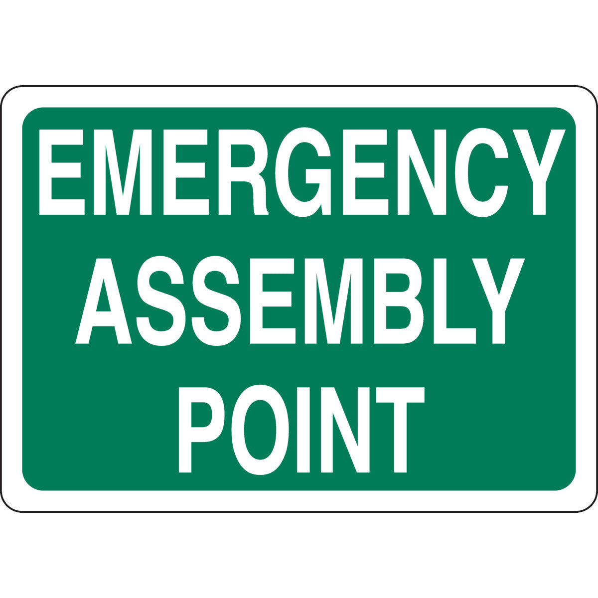 B401 10X14 WHT/GN EMERGENCY ASSEMBLY PT