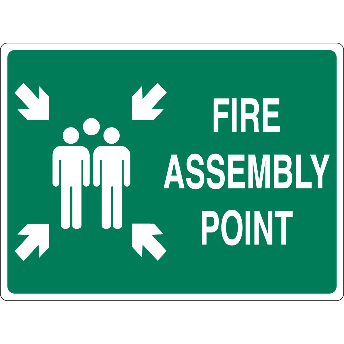 B401 10X14 WHT/GN FIRE ASSEMBLY POINT