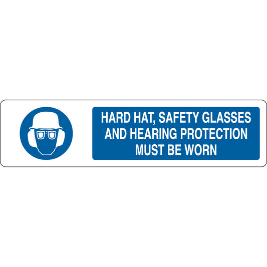 B555 6X23.875 BLU/WHT HARD HAT SAFETY GL