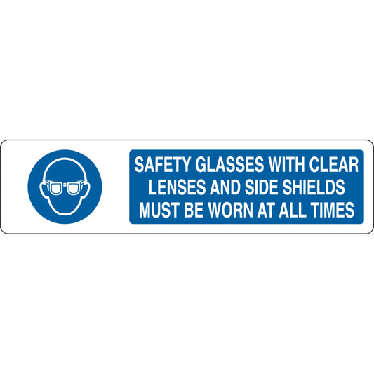 B-401 6X23.875 BLU/WHT SAFETY GLASSES WI