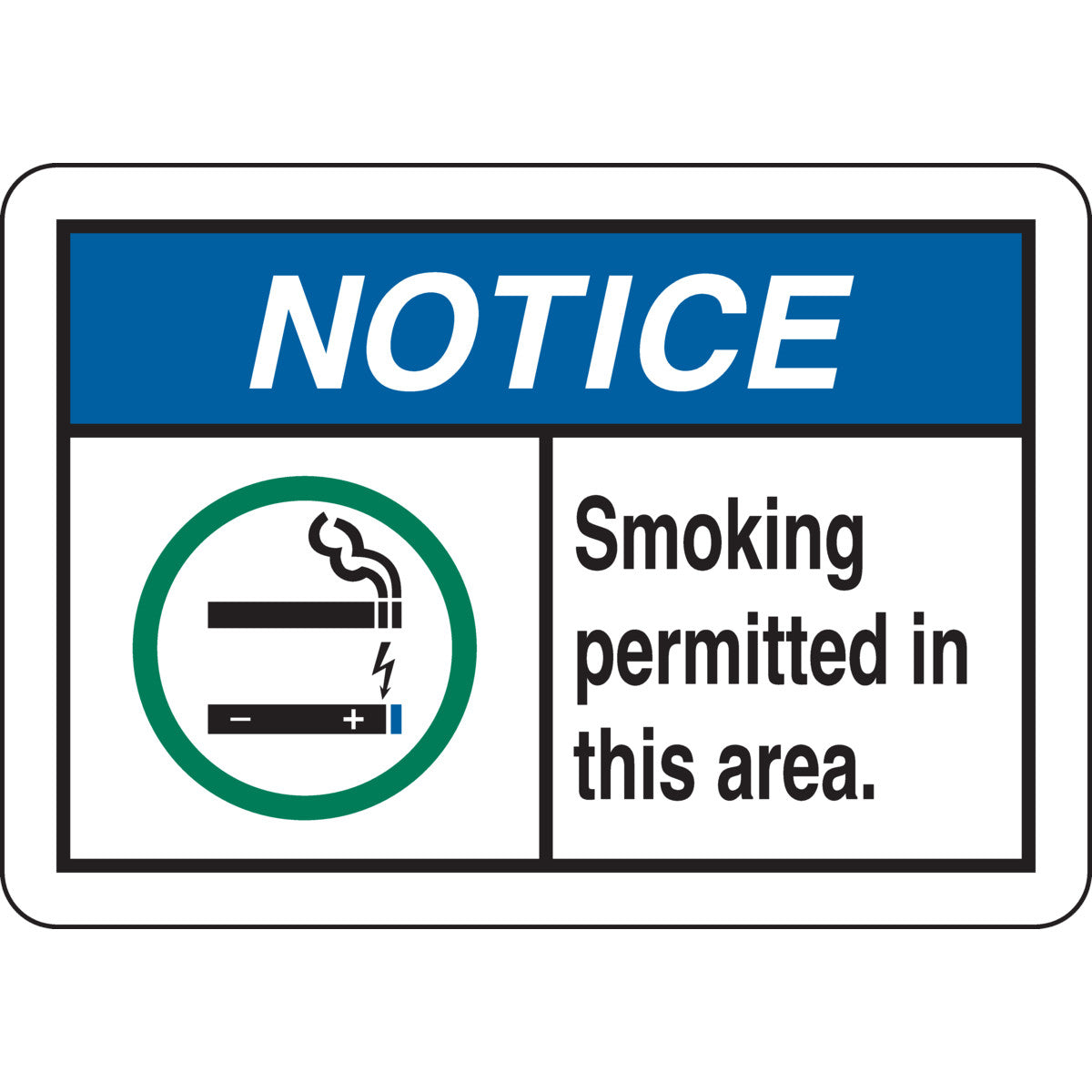 B-302 10X14 SMOKING PERMITTED IN AREA