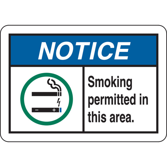 B-401 7X10 SMOKING PERMITTED IN AREA