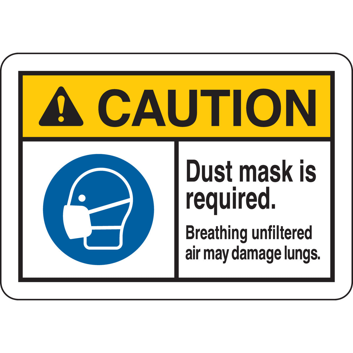 B555 7X10 ANSI BLK,YEL,BLU/WHT DUST MASK