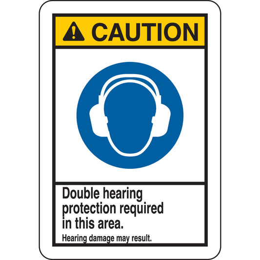 B401 10X7 ANSI BLK,YEL/WHT DBL HEARING