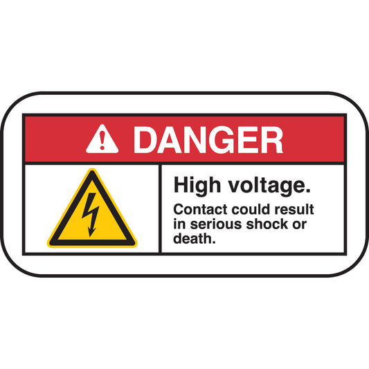 B401 7X10 ANSI BLK,YEL,RED/WHT HIGH VOLT