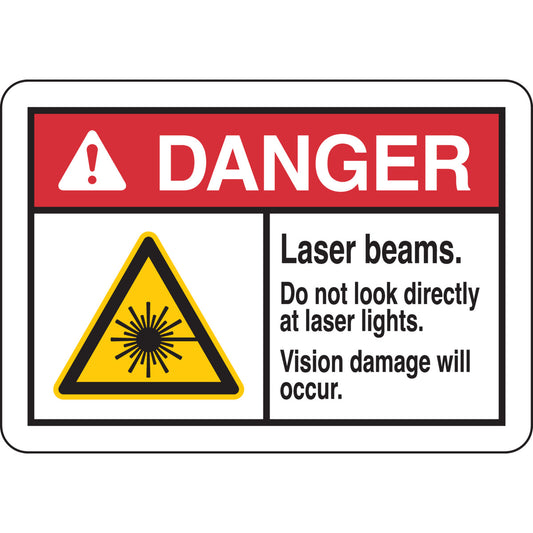 B401 7X10 ANSI RED,BLK,YEL/WHT LSR BEAM