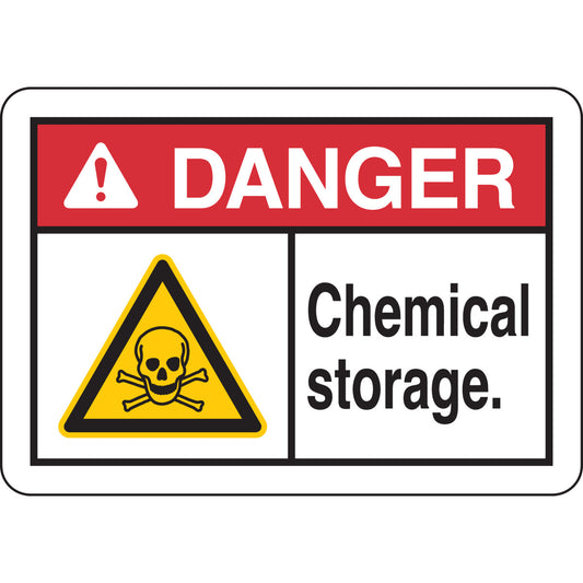 B401 7X10 ANSI RED,BLK,YEL/WHT CHEM STOR