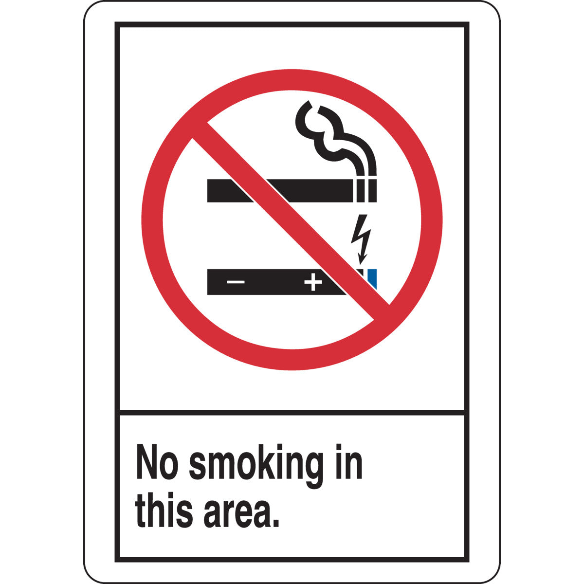 B401 10X7 ANSI BLK,RED/WHT NO SMOKING IN
