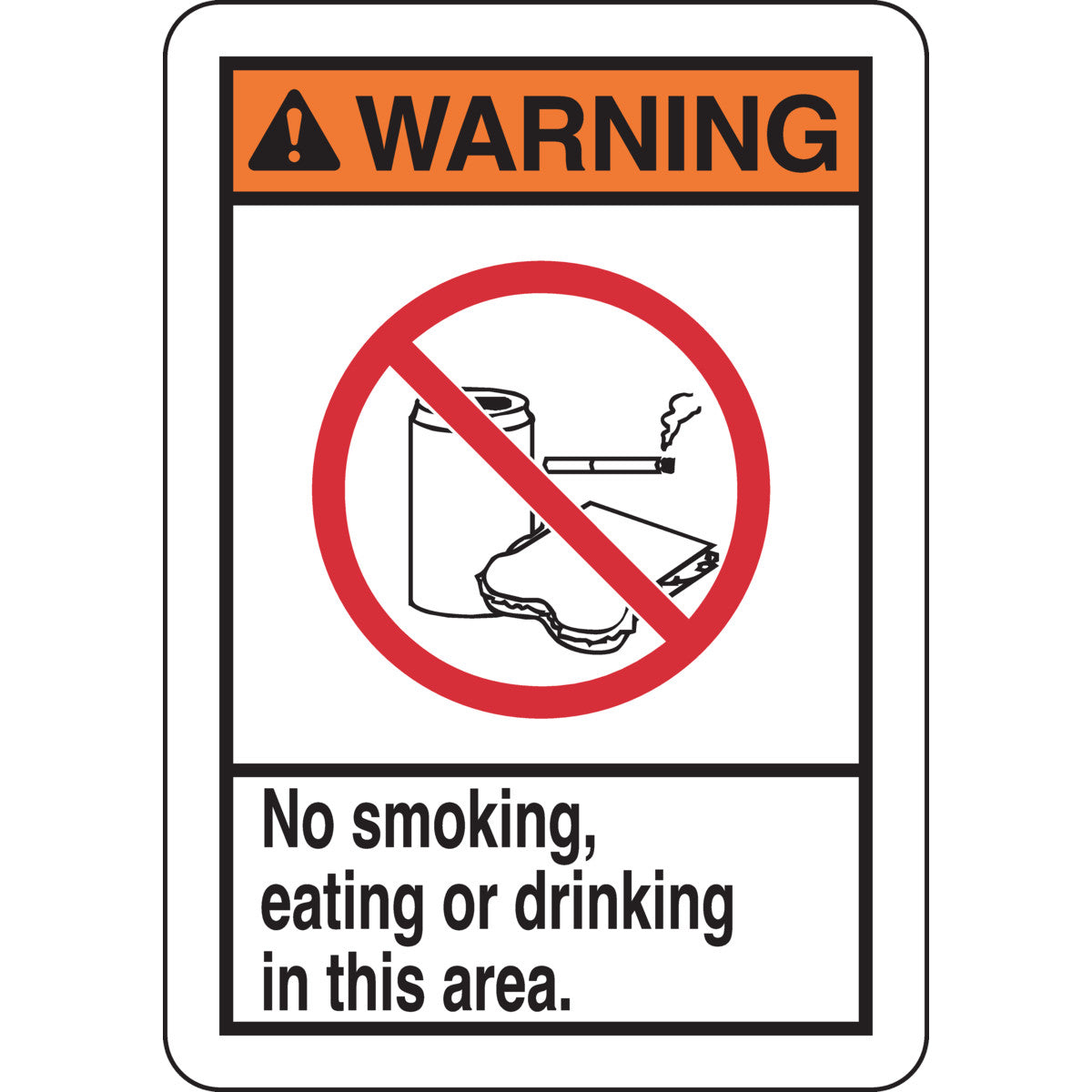 B401 10X7 ANSI BLK,ORN,RED/WHT NO SMOKIN