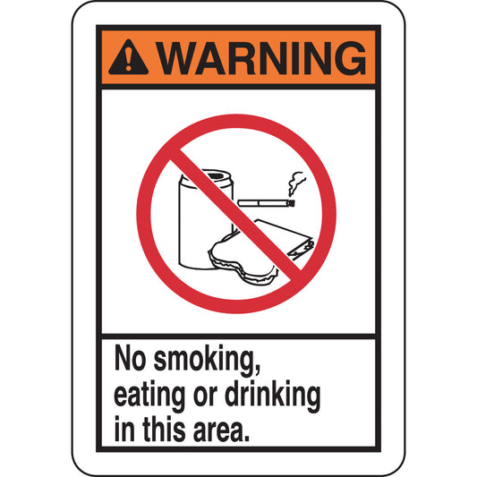 B401 10X7 ANSI BLK,ORN,RED/WHT NO SMOKIN