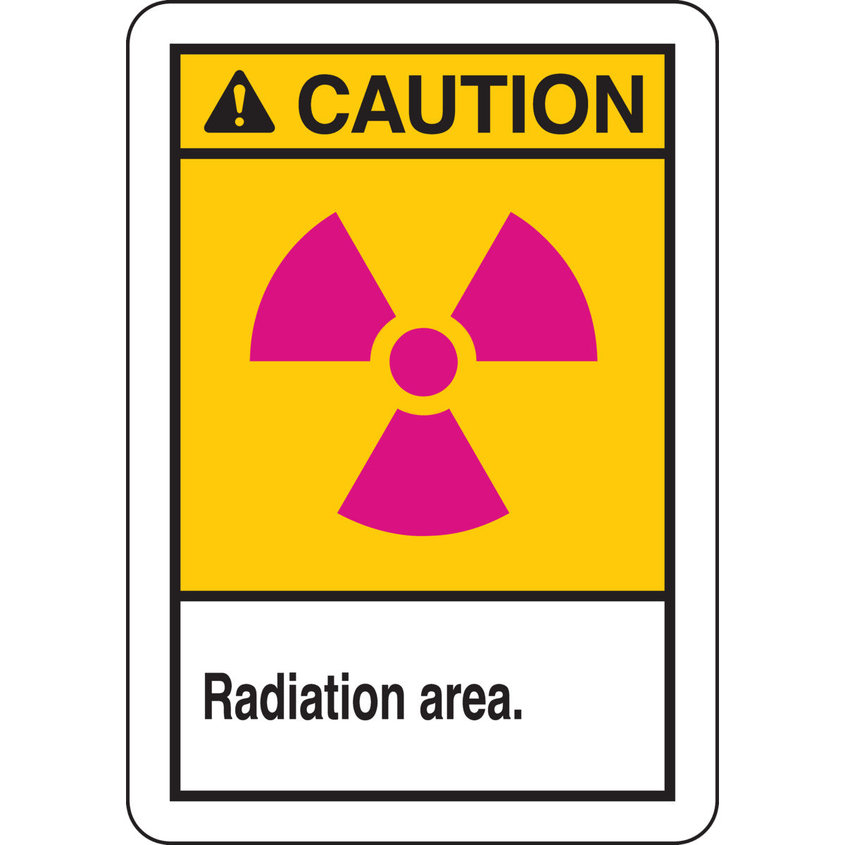 B302 10X7 ANSI BLK,MGN,YEL/WHT RADIATION
