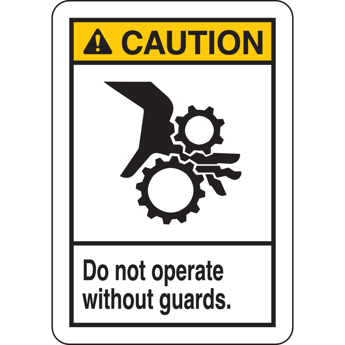 B401 10X7 ANSI BLK,YEL/WHT DO NOT