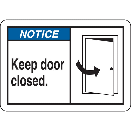 B401 7X10 ANSI BLK,BLU/WHT KEEP DOOR