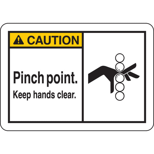 B302 7X10 ANSI BLK,YEL/WHT PINCH POINT