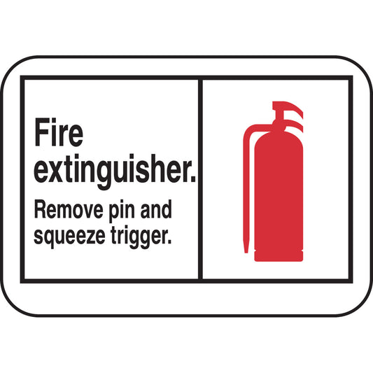 B302 7X10 ANSI BLK,RED/WHT FIRE EXTING