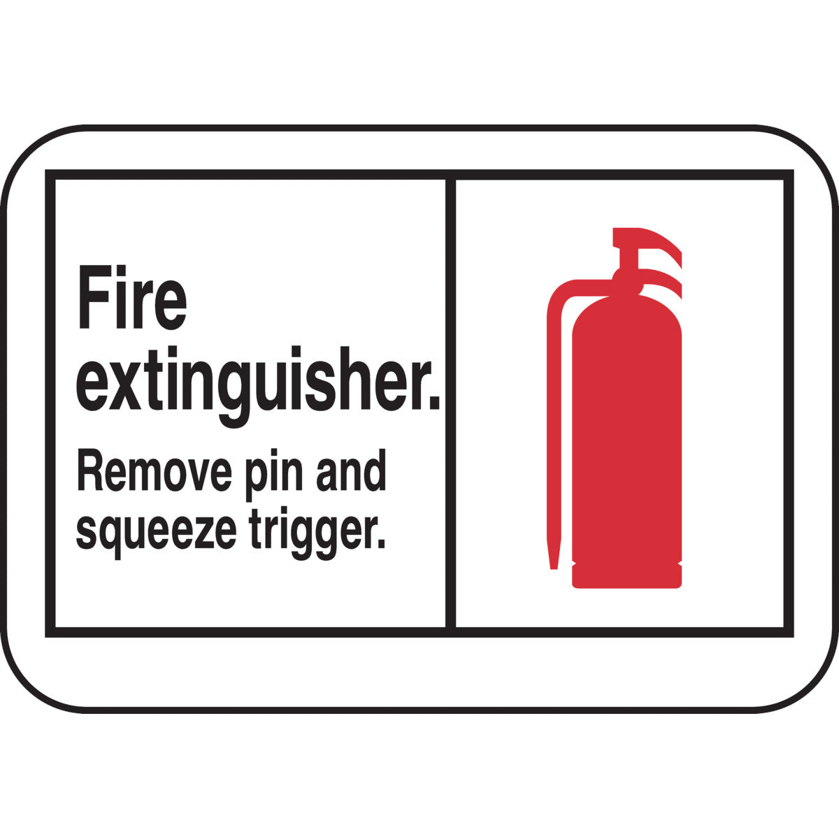 B302 3.5X5 ANSI BLK,RED/WHT FIRE EXTING