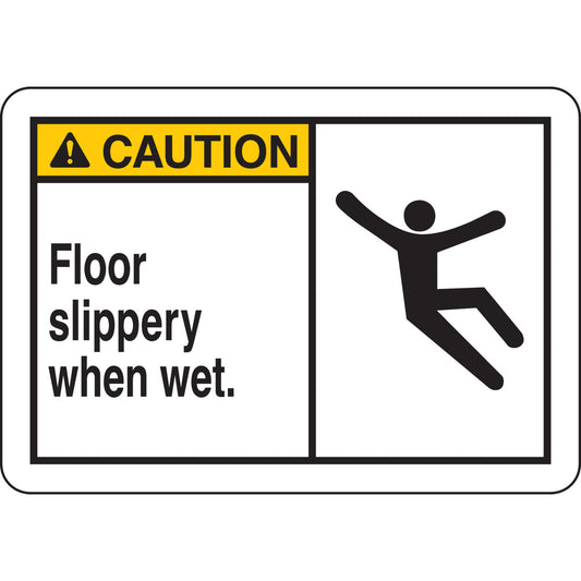 B401 7X10 ANSI BLK,YEL/WHT FLOOR SLIPRY