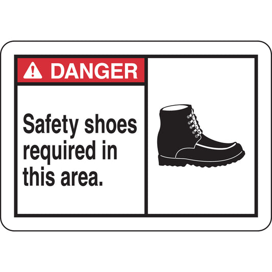 B401 10X14 ANSI BLK,RED/WHT SAFETY SHOES