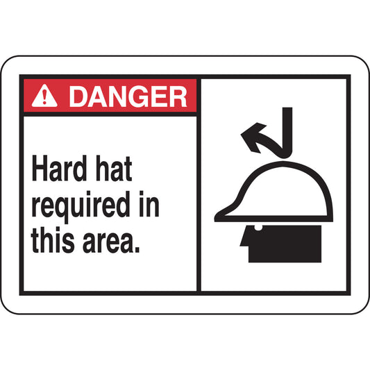 B401 7X10 ANSI BLK,RED/WHT HARD HAT