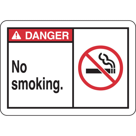 B401 7X10 ANSI BLK,RED/WHT NO SMOKING