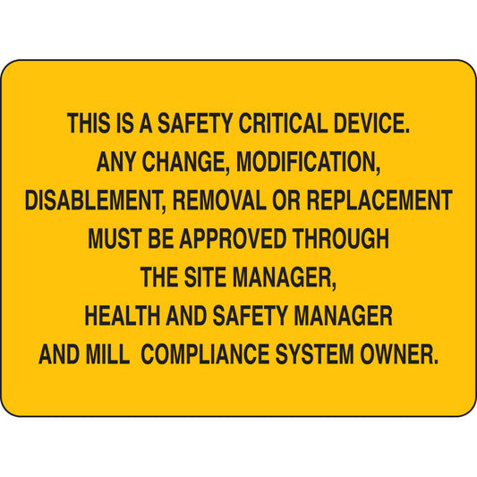 B302,BLK/YEL,9X12,SAFETY CRITICAL DEVICE