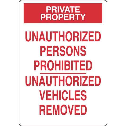 B302 10X7 RED/WHT PRIVATE PROPERTY