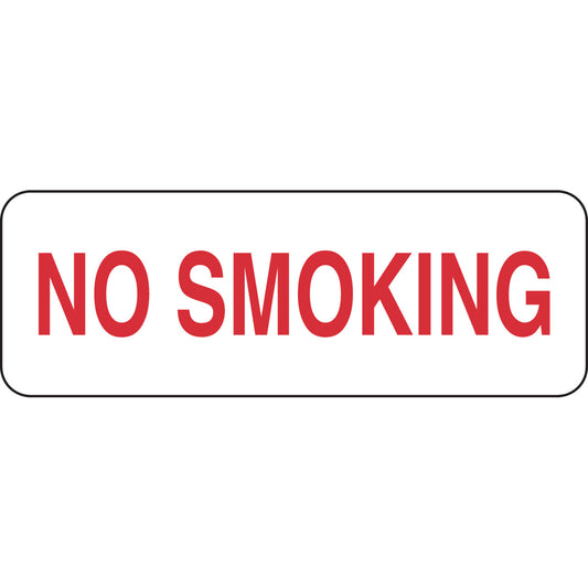 B-811 3.5X10 RED/WHT NO SMOKING