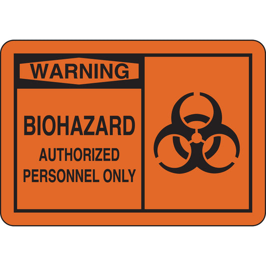 B401 7X10 BLK/ORG WARNING/BIOHAZARD