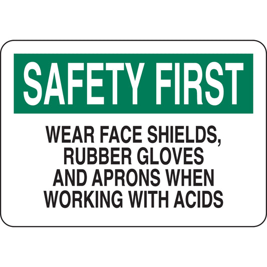 B401 7X10 GRN/BLK/WHT SAFETY FIRST