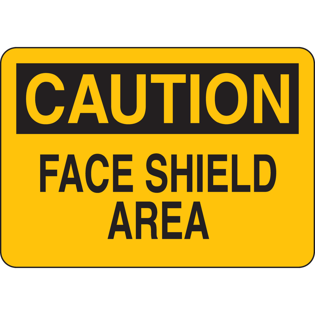 B401 7X10 BLK/YEL CAUTION FACE SHIELD