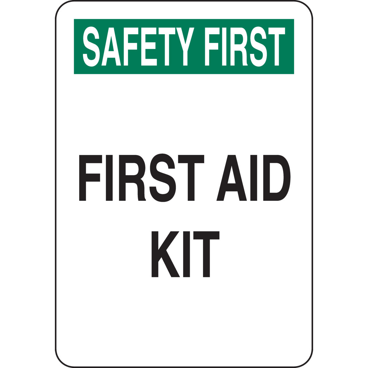 B401 10X7 GRN/BLK/WHT SAFETY FIRST