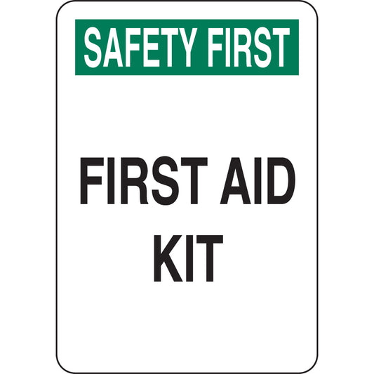 B401 10X7 GRN/BLK/WHT SAFETY FIRST